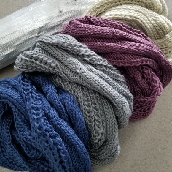 Purple Knit Infinity Scarf - Picture 3 of 4